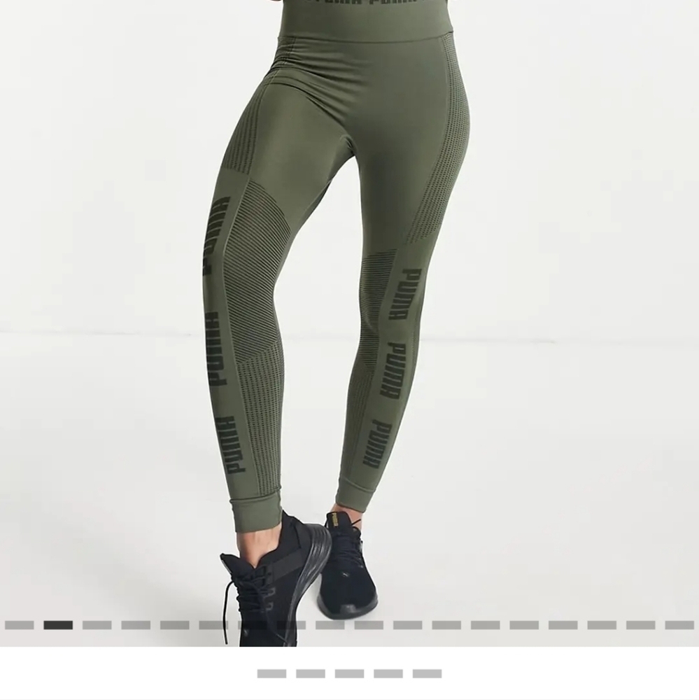 puma evoknit pants navy green leggings